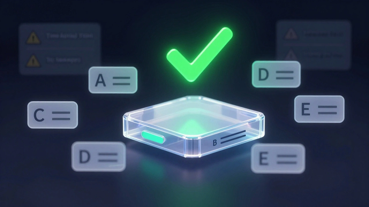 Digital API gateway with old and new data fields coexisting peacefully, surrounded by subtle warning symbols.