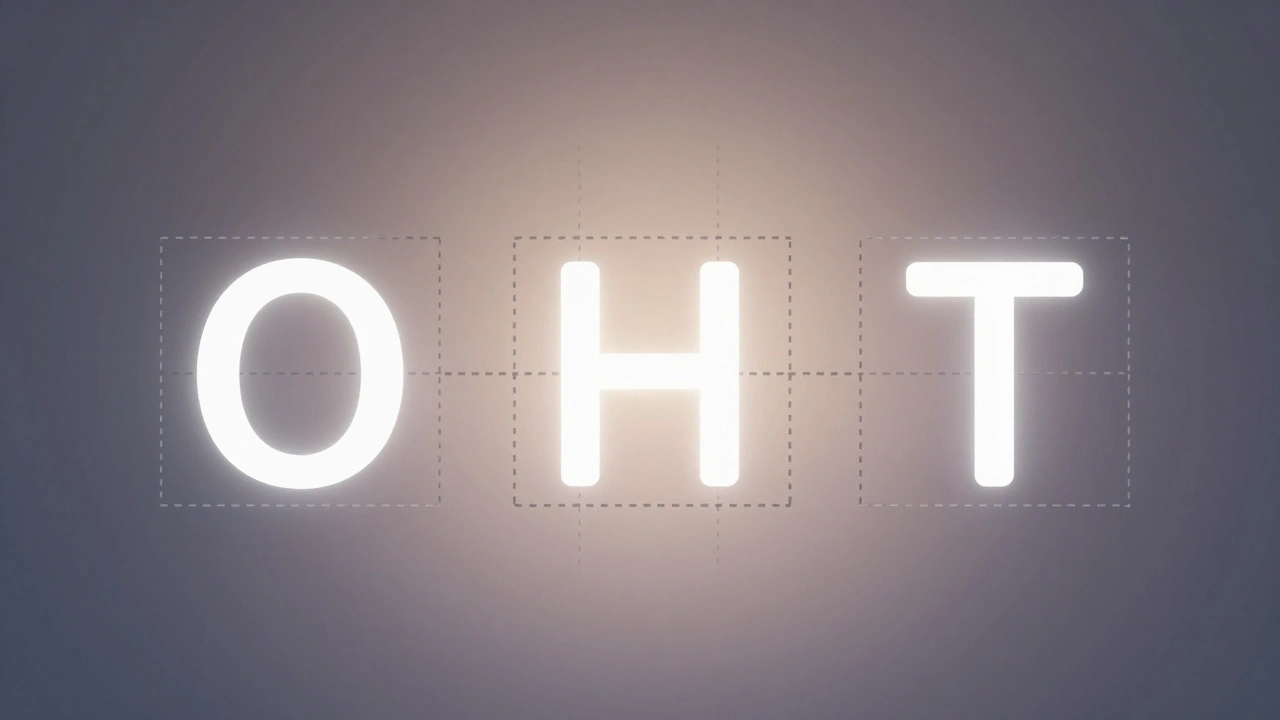 Three uppercase letters visually aligned despite different sidebearings, with ghost bounding boxes.