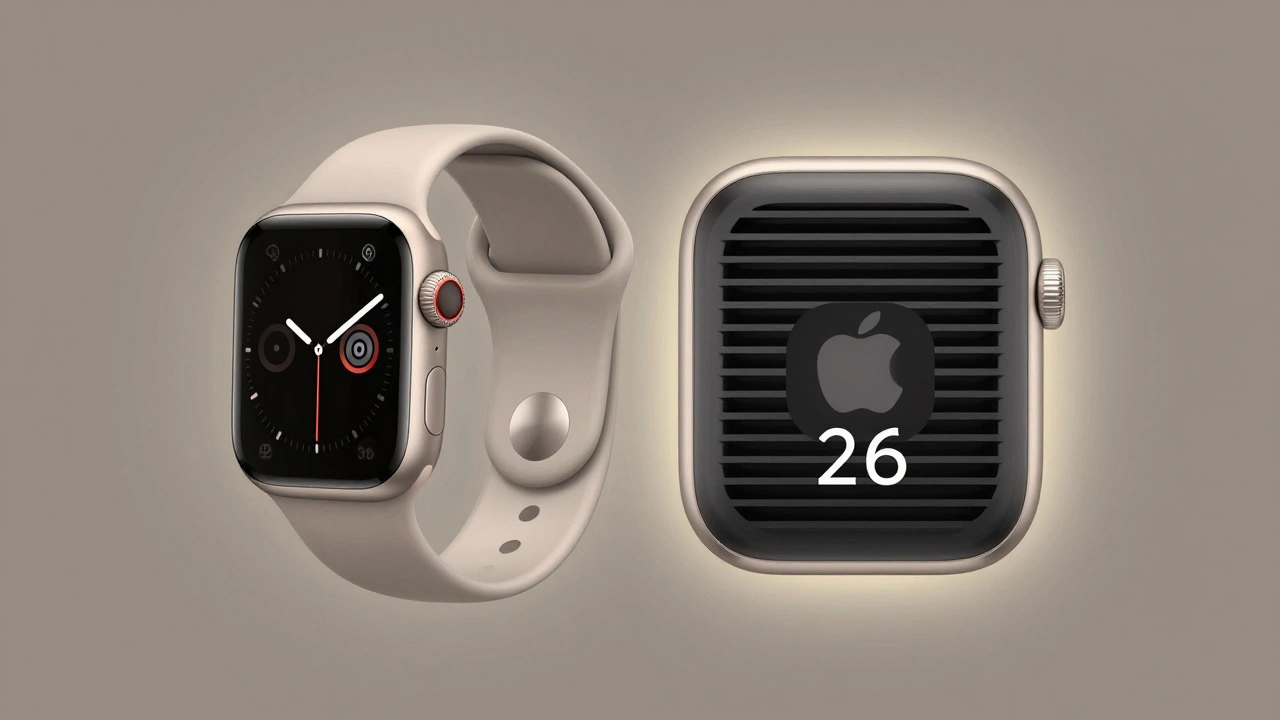 Apple Watch and Mac Studio side by side, their forms echoing each other through light and shape.