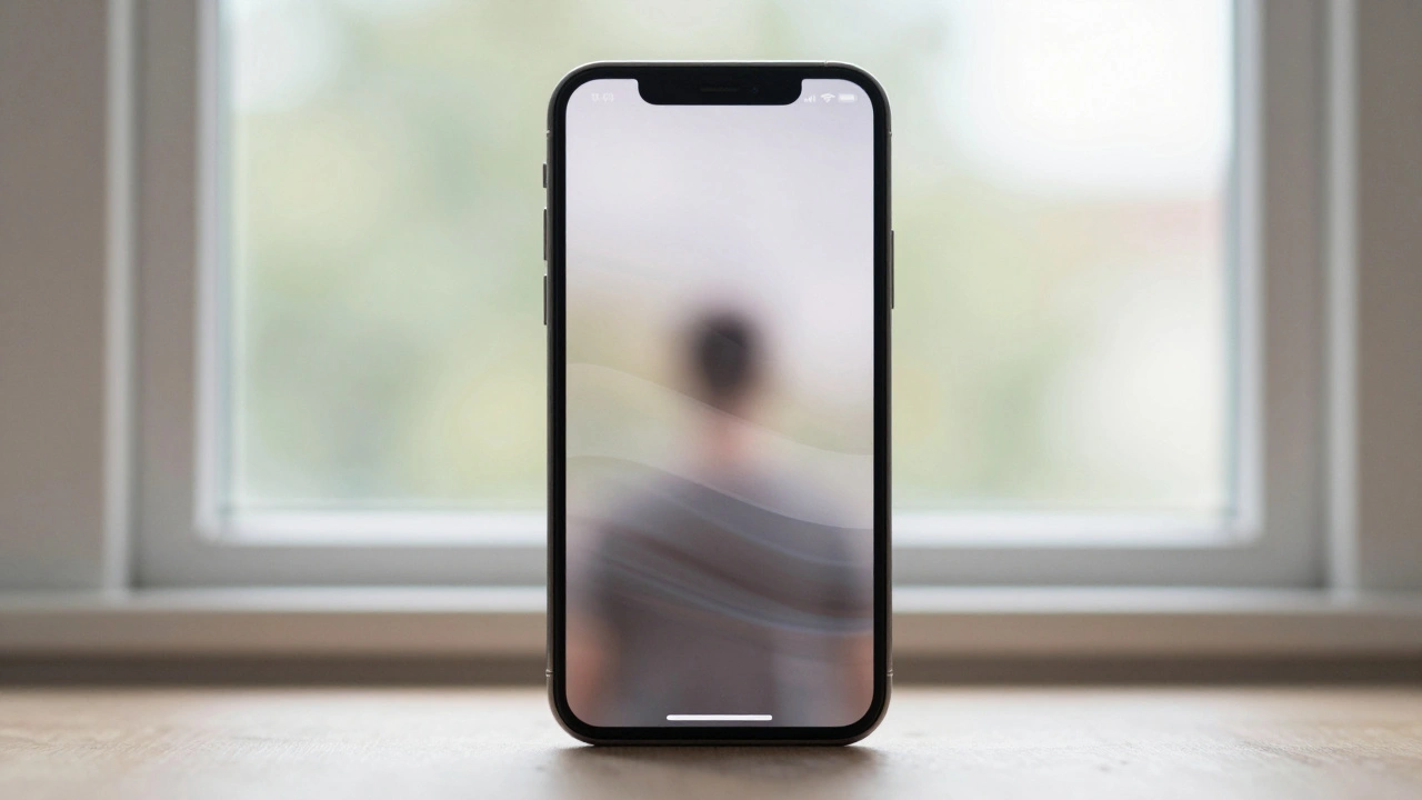 iPhone screen displaying a perfectly exposed portrait with invisible computational depth layers beneath.