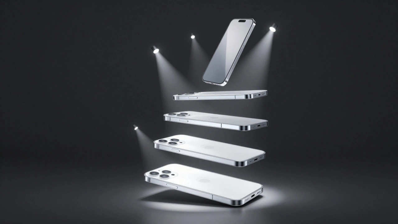 A conceptual spiral of evolving product designs moving from a sketch to a polished finish.