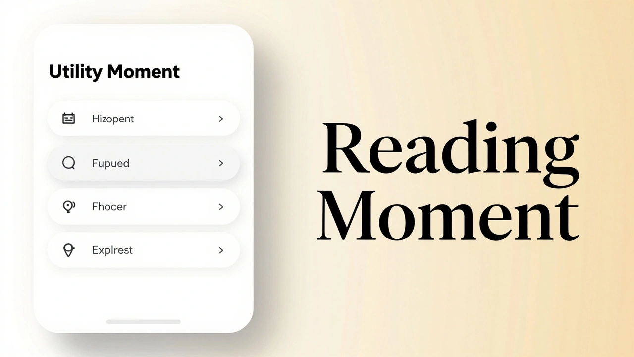 Split screen comparing a functional sans-serif app interface and an immersive serif reading experience.