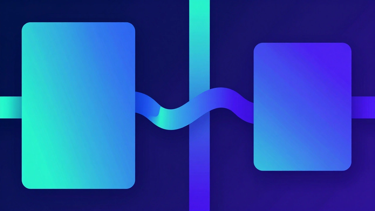 Abstract graphic showing UI adapting to different window sizes and shapes.