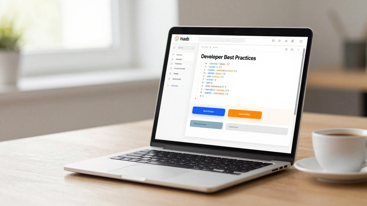 Developer workspace showing accessible app design with solid backgrounds and clear text.