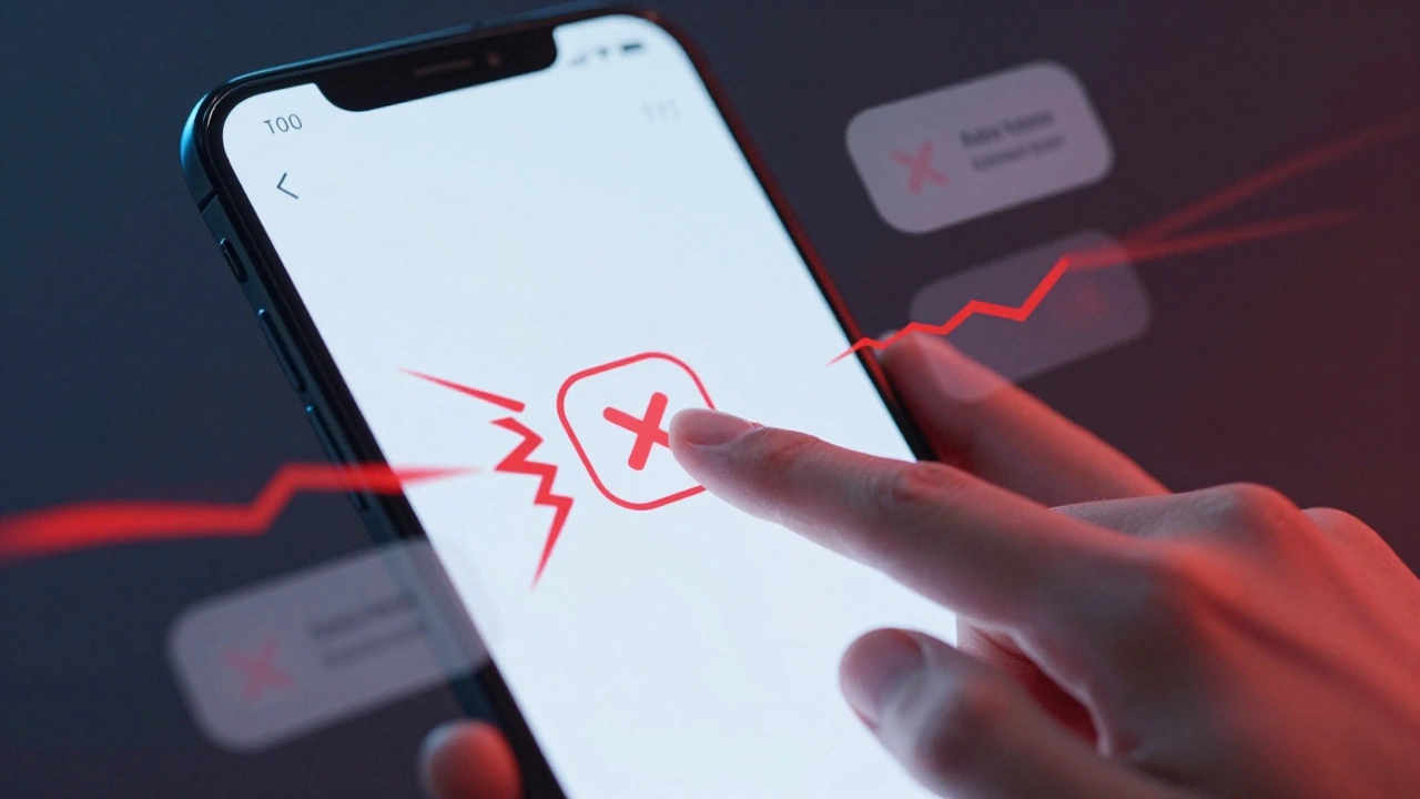 Finger rapidly tapping a small icon, illustrating user frustration and rage taps.