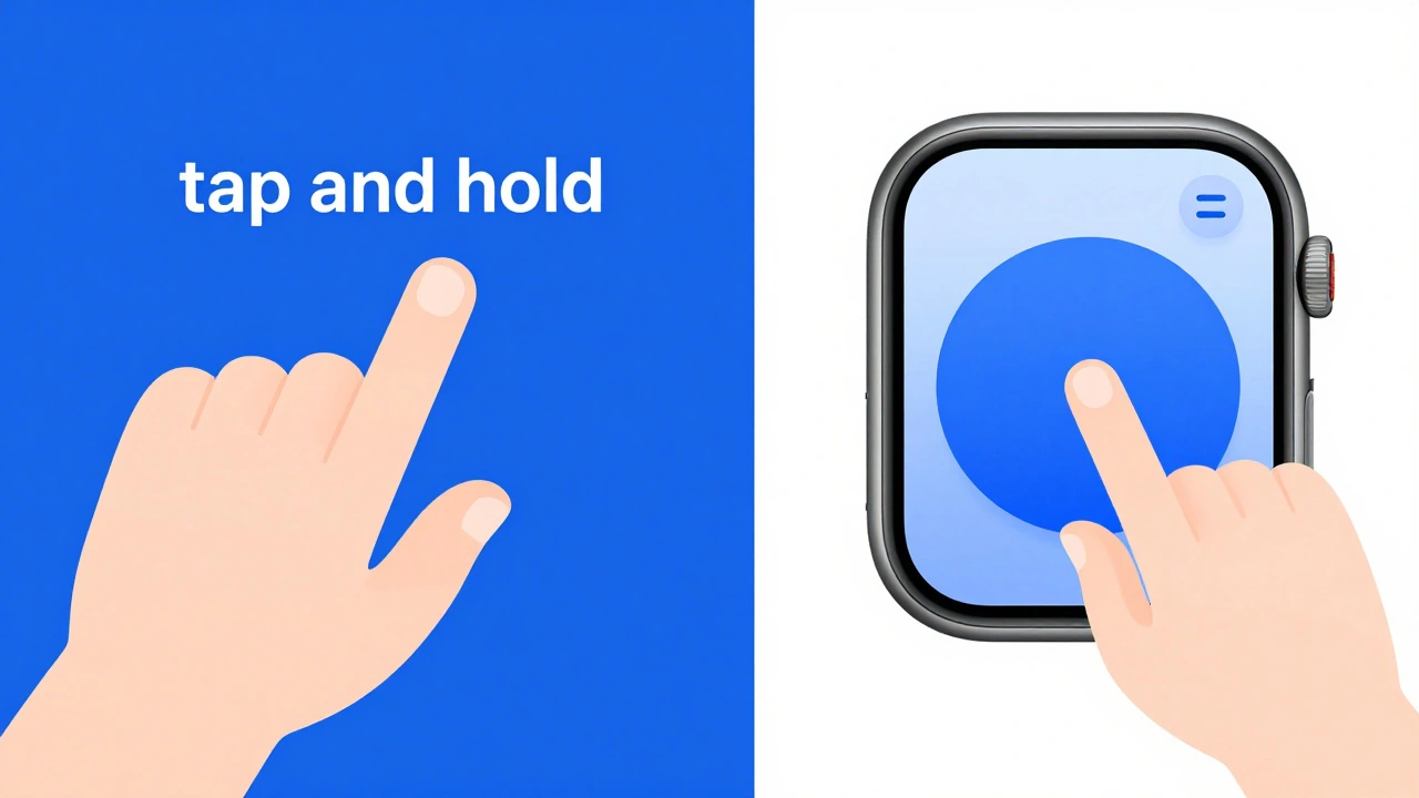 Illustration of long-press vs menu icons