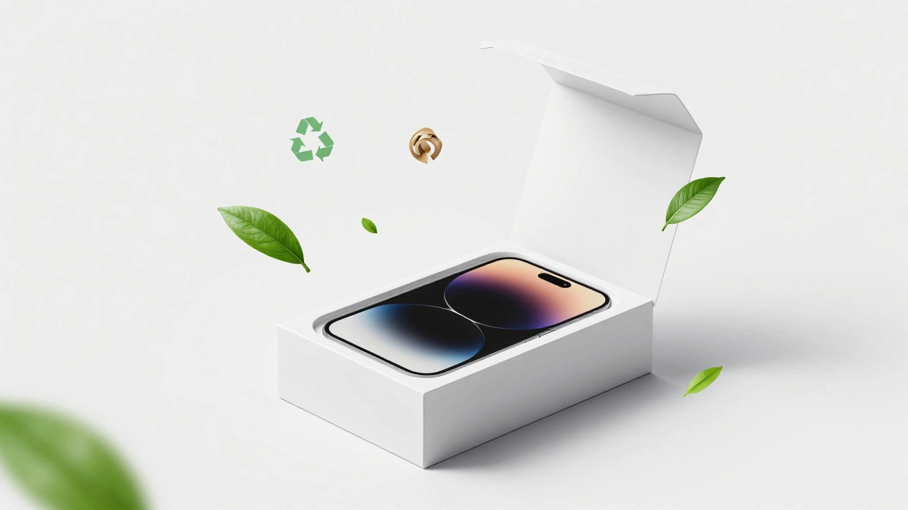 Minimalist Apple packaging illustrating eco-friendly design