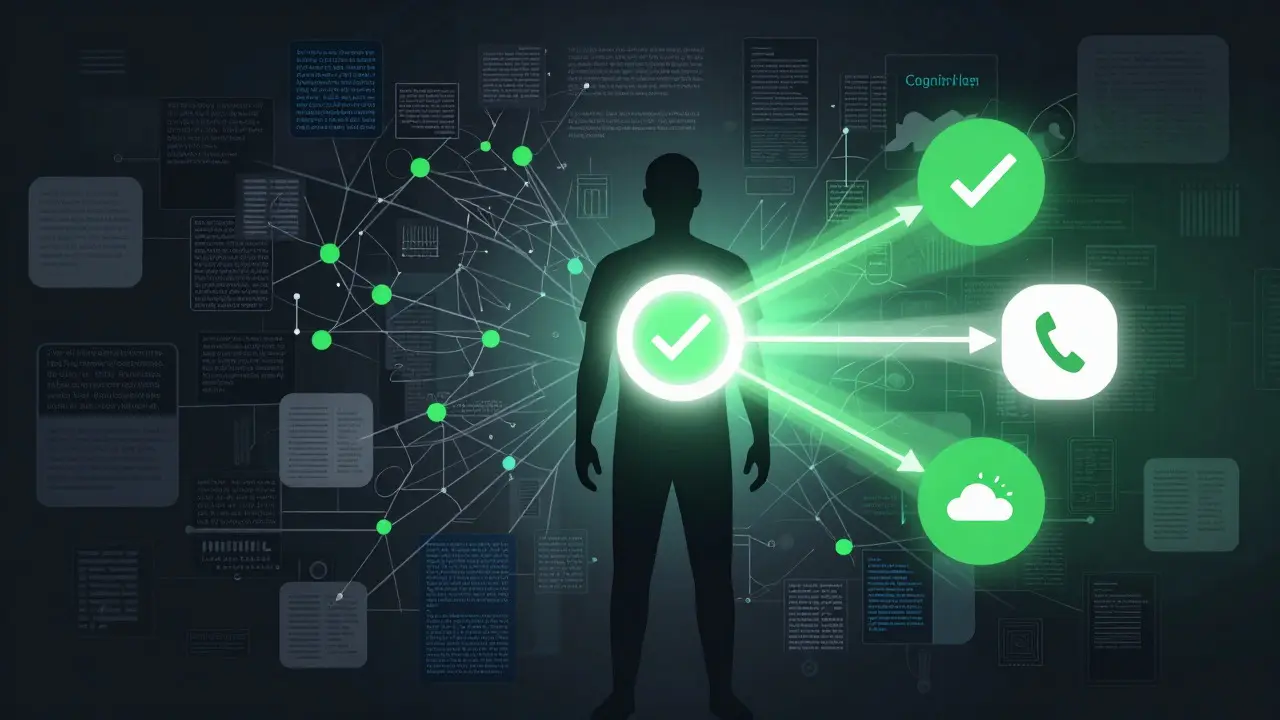 Abstract illustration of simplifying complex data into a clear wearable interface