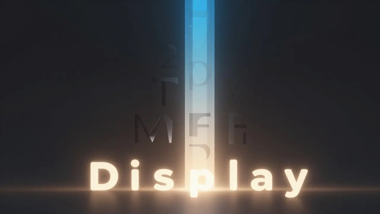Abstract visualization of typography shifting from loose to tight styles across a light beam