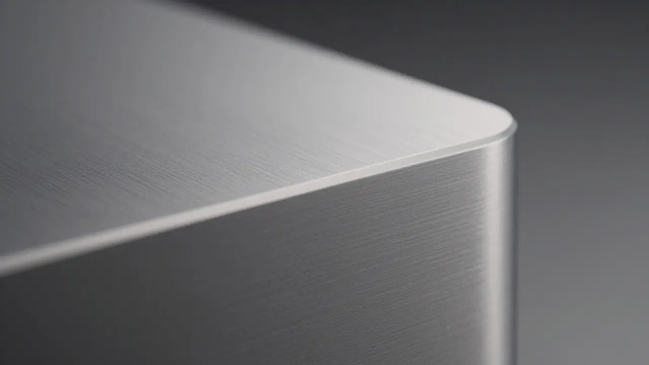 Close-up of seamless brushed aluminum surface showing premium material texture