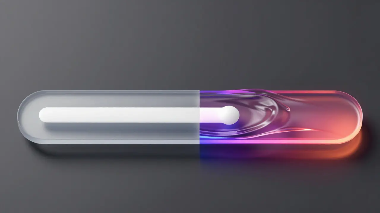 Comparison of static frosted glass vs dynamic liquid glass UI sliders