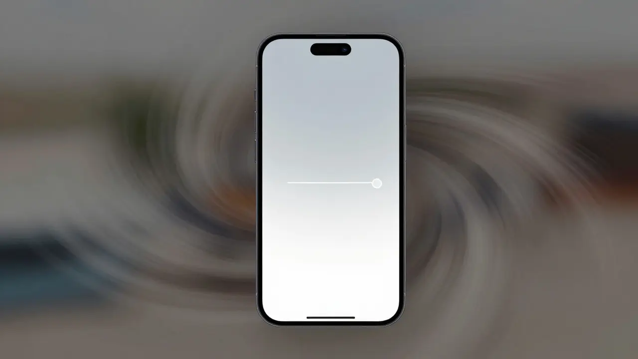 Conceptual art showing a stable phone screen surrounded by blurred motion effects