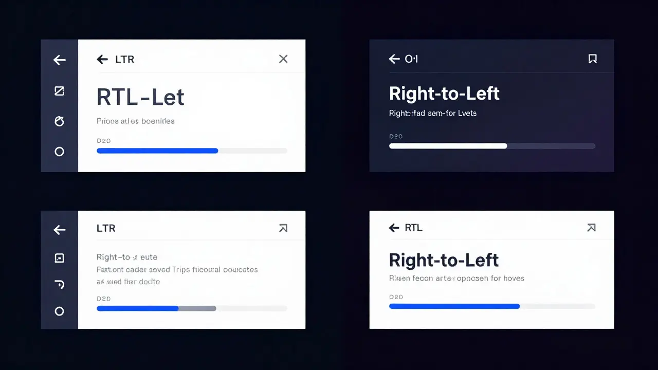 Conceptual graphic showing mirrored Left-to-Right and Right-to-Left interface layouts