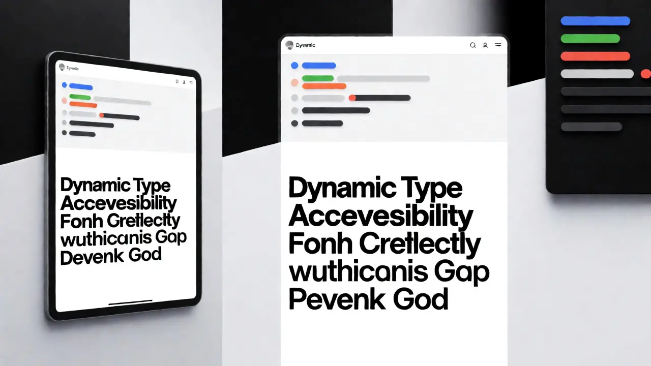 Comparison of standard and large dynamic type text scaling on tablet