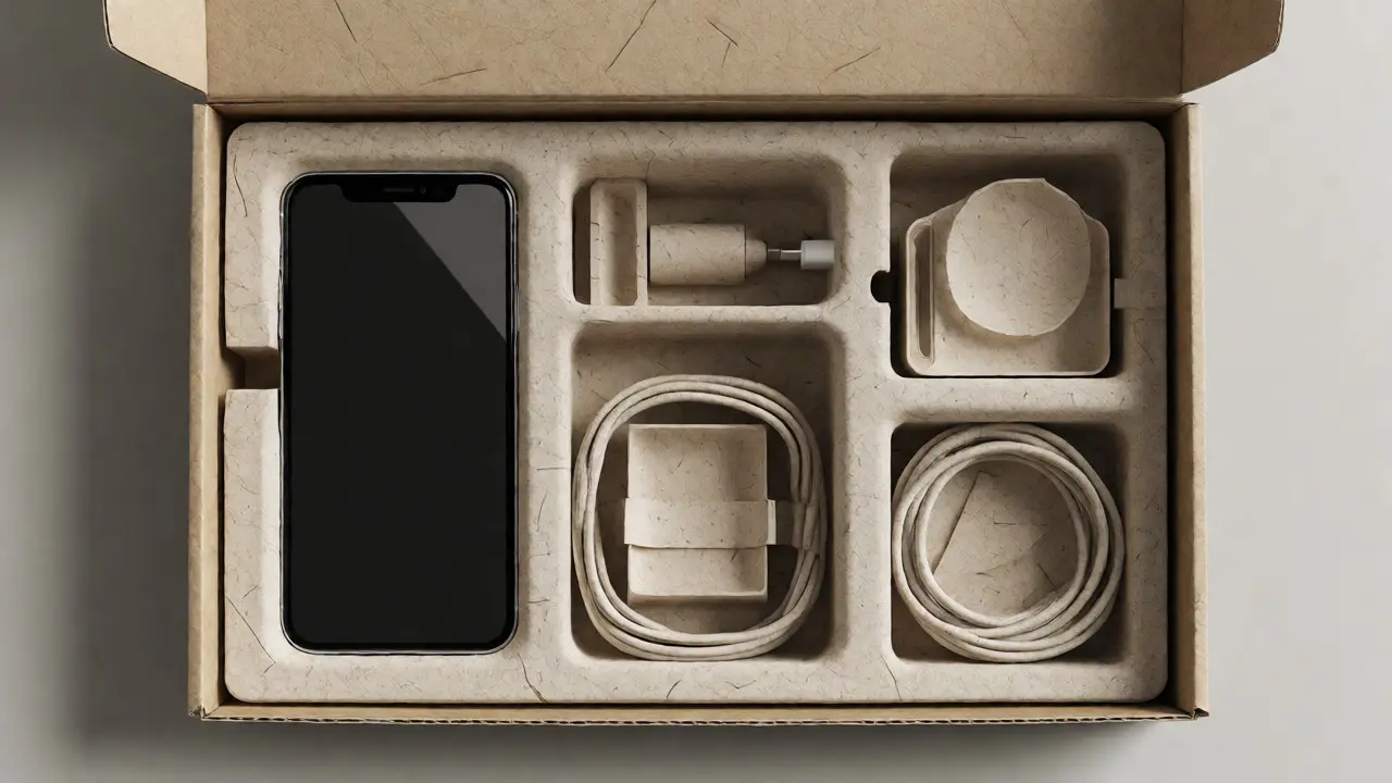 Open premium box showing molded fiber trays and organized accessories.